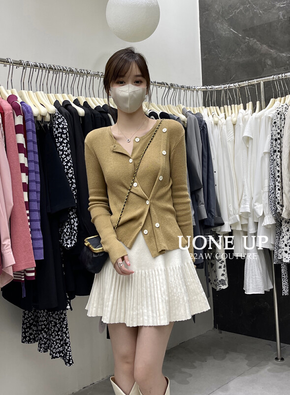 New Autumn!【UONE】Fashion Simple Lazy Double Breasted Knit Cardigan 009993# LSL