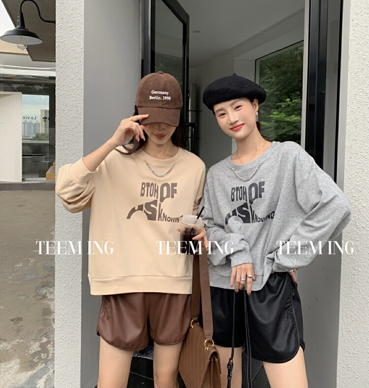 Original price 66.55! New in autumn!【TEEM ING】Korean version all-match chain decorated long-sleeved sweater 22T815A# HJY