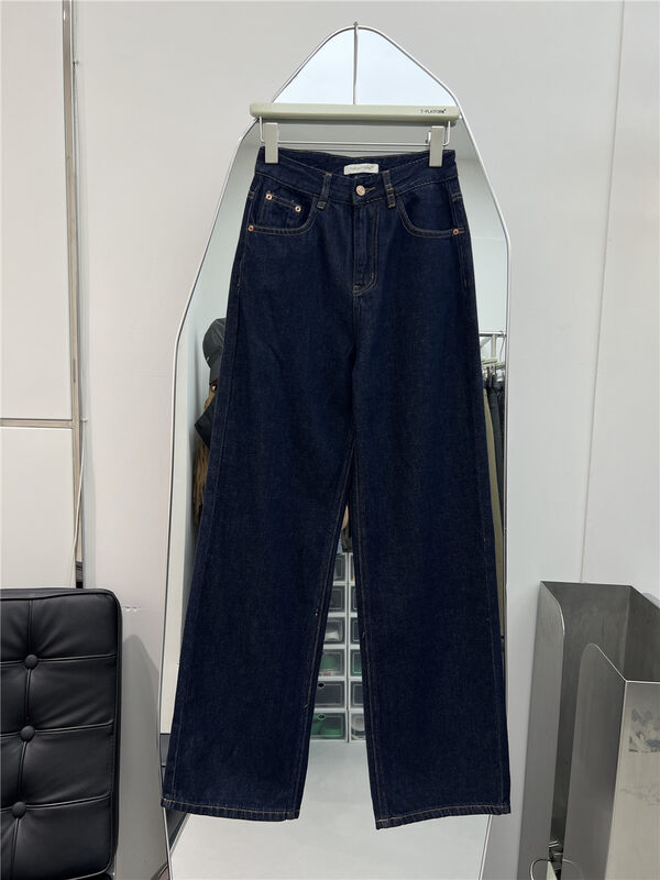 New in autumn!【T-PLATFORM】Korean casual wide-leg jeans W6156A# CQW