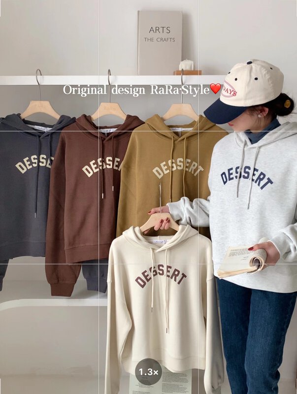 New in winter! [RARA] Hooded Simple Letter Loose Sweater 30368# LSL