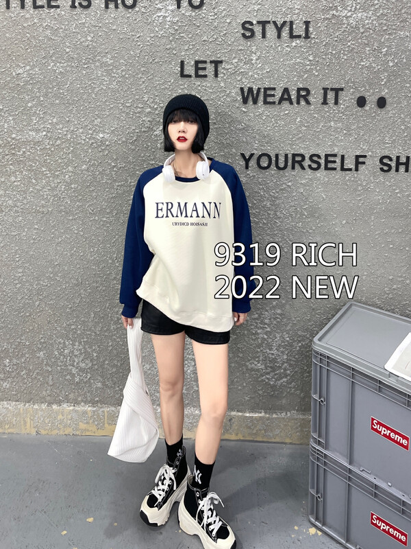 Original price 33.84! New in autumn! [9319] Raglan sleeves large letter sweater 81000# L