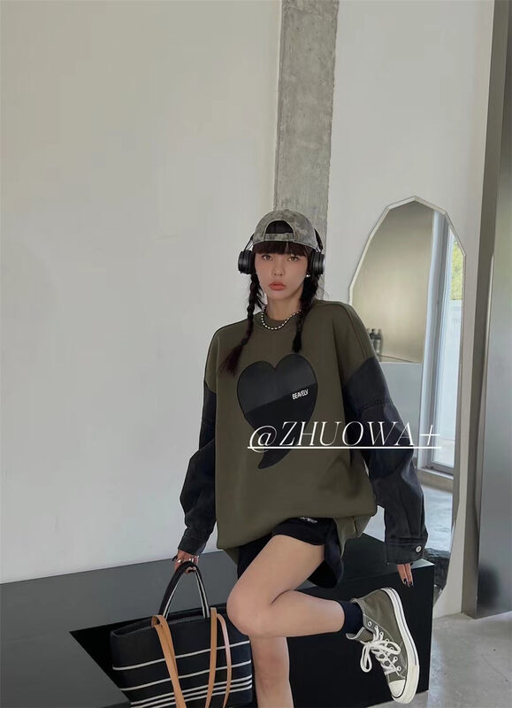New in autumn! [Strictly selected by buyers - Zhuowa] Korean hooded all-match love sweater YS1-5623# CL