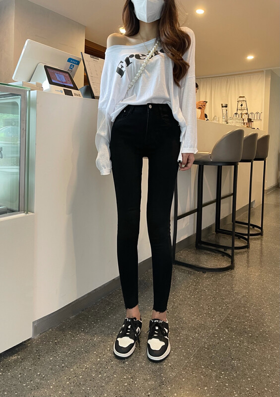 New in autumn! [Enxier] High waist all-match slim jeans K6611A# FHX