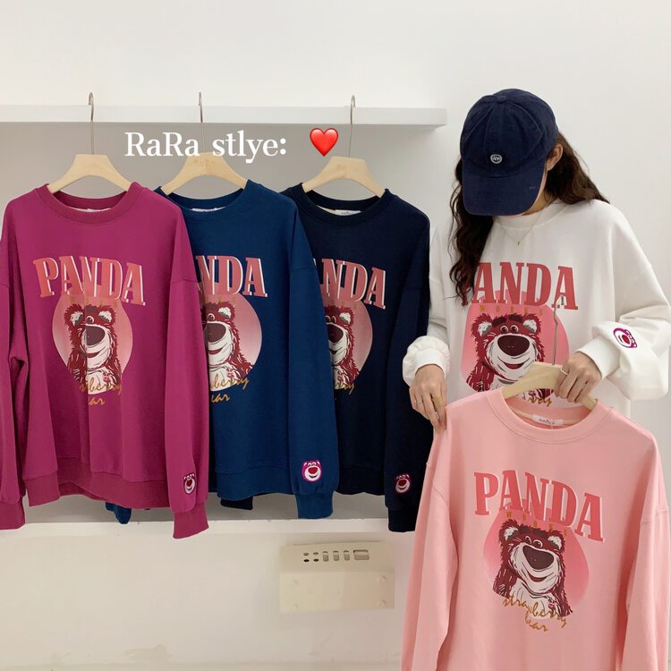 New in autumn!【RARA】Strawberry Bear Loose Sweater YS1-2003# LSL