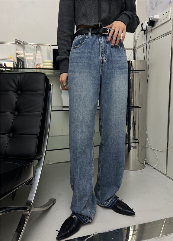 New in autumn!【T-PLATFORM】Korean casual loose skinny jeans (with belt) V8801# CQW