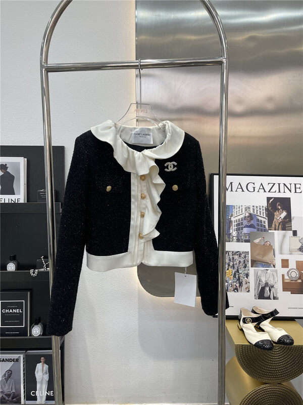 Autumn is new! [LINNA] Xiaoxiang color matching breasted all-match short jacket (without brooch) 124809# JJ