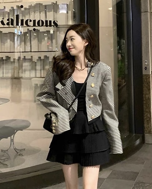 New in autumn! [LINNA] Xiaoxiang style short buttoned jacket L124771# JJ