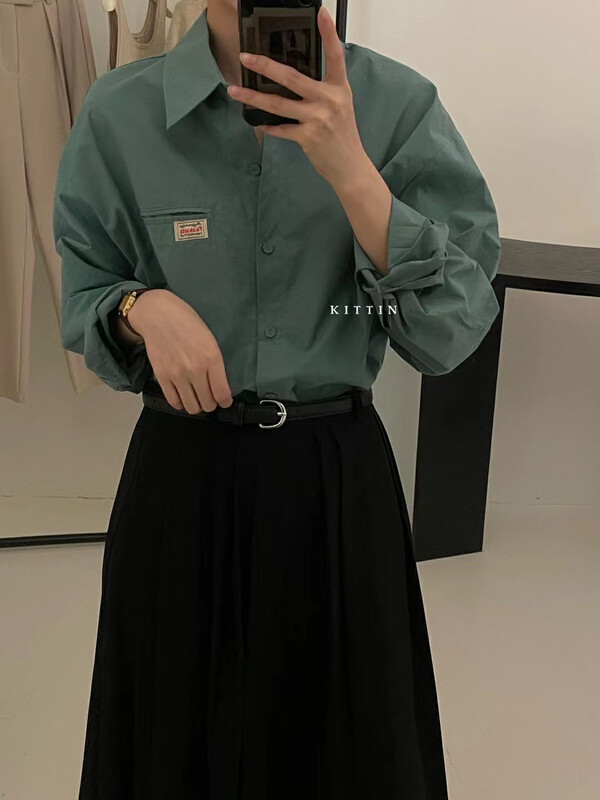 【KITTIN】Korean style cotton buttoned shirt 8689# FHX