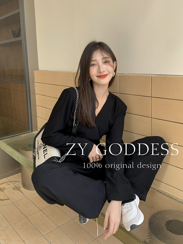 [ZY] Royal sister style V-neck suit jumpsuit 18070# JHY