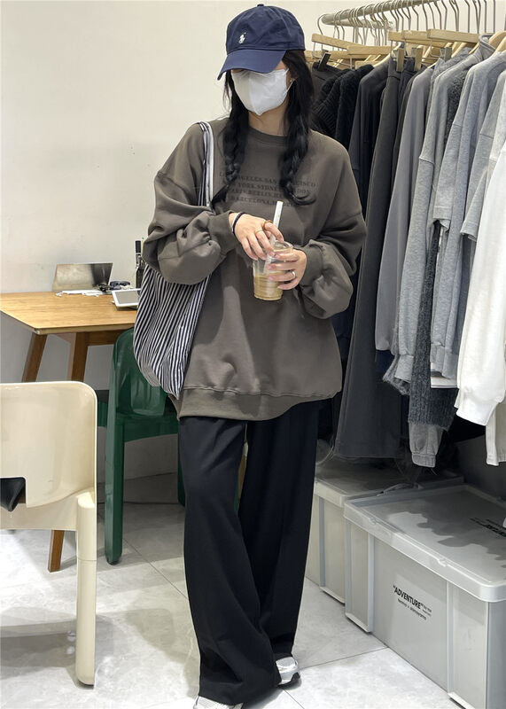 New in autumn!【EN SEASON】Small letter print large sweater 9822# LSW