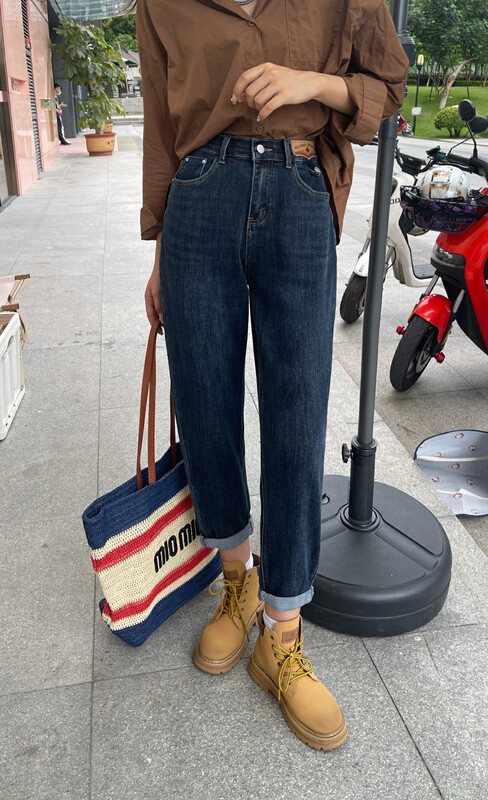 Autumn is new! [Enxier] Korean version of all-match thin and semi-elastic waist harem jeans K3900# FHX