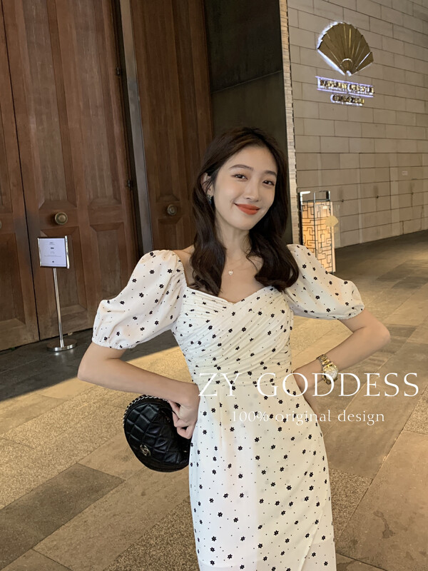 【ZY】Elegant and chic pleated waist slit dress 68609# JHY