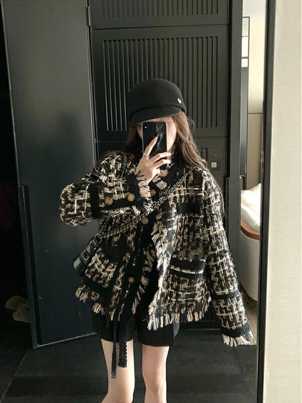 New in winter! [L.L STUDIO] French retro small fragrance all-match short jacket 78145# PCZ