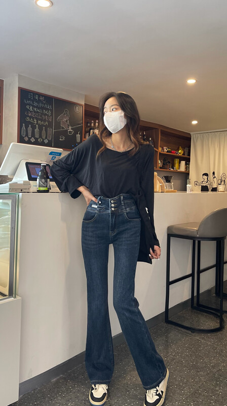 New in early autumn! [En Xier] Thin and versatile high-waisted jeans K3112# FHX