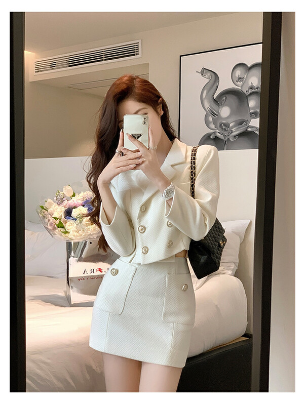 Autumn is new! [L.L STUDIO] French retro short coat + high waist lady skirt suit 78078# PCZ