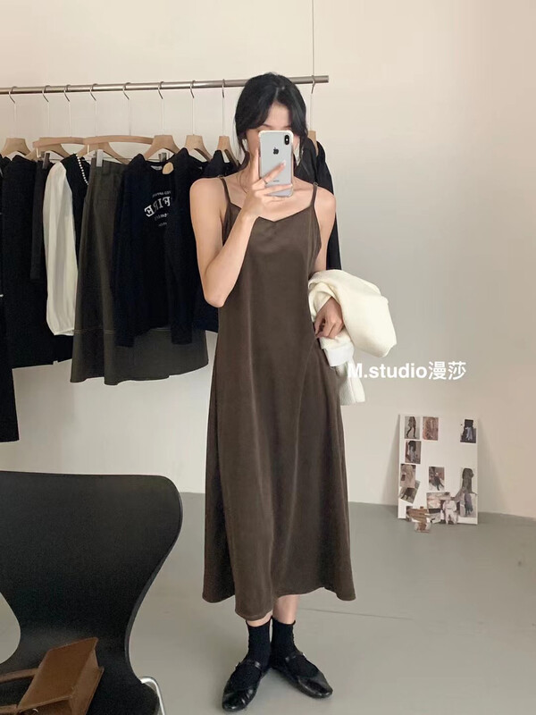 New in autumn! [MSTUDIO Mansha] Sling slim all-match dress c1133# HBX