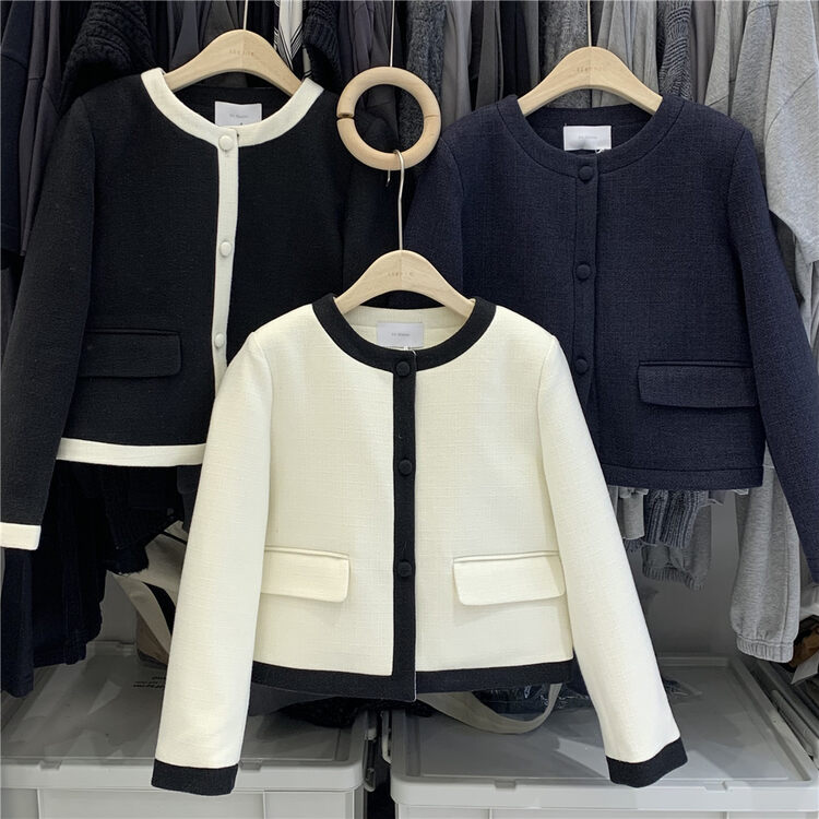 Autumn is new!【SANBARA】Xiaoxiangfeng contrast color short coat + slim skirt suit 9779# LSW