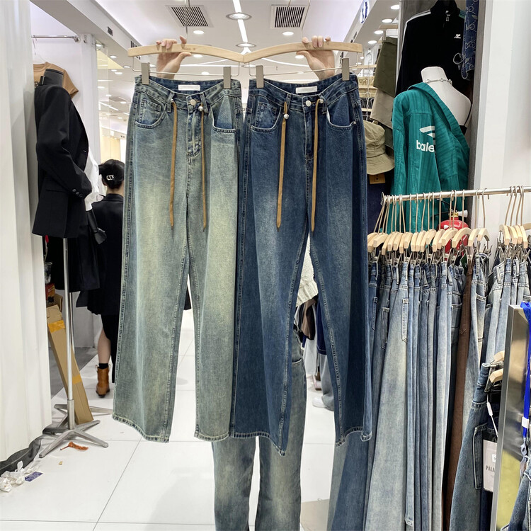 New in autumn!【KAKAJIA】Slim and versatile washed straight-leg casual jeans 2717# OZQ