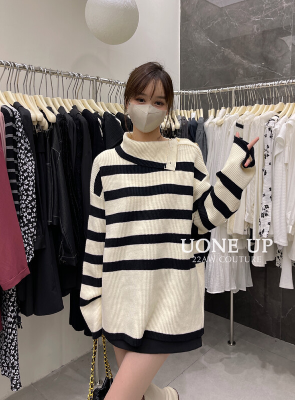 Autumn is new! [UONE] Striped turtleneck all-match knitted sweater 02906# LSL
