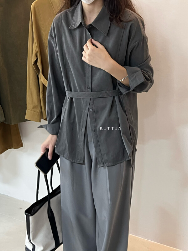 【KITTIN】Korean side button fleece shirt 8690