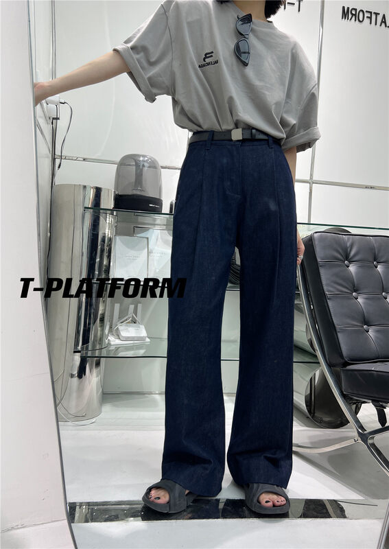 New in early autumn!【T-PLATFORM】Personalized loose and casual all-match jeans (with belt) G8713# CQW