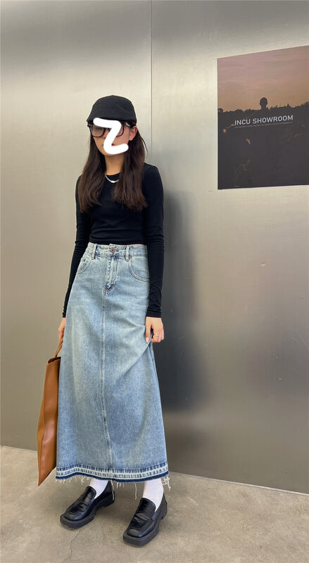 New in early autumn!【T-PLATFORM】Korean casual loose and slim denim skirt 8701# CQW