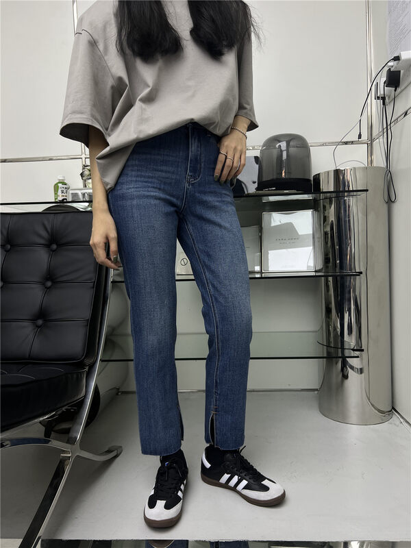 New for Autumn!【T-PLATFORM】Korean Straight Casual Skinny Jeans W6173# CQW