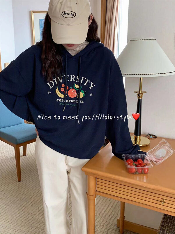 New in autumn! [RARA] Letter printed hooded casual sweater 79298# LSL