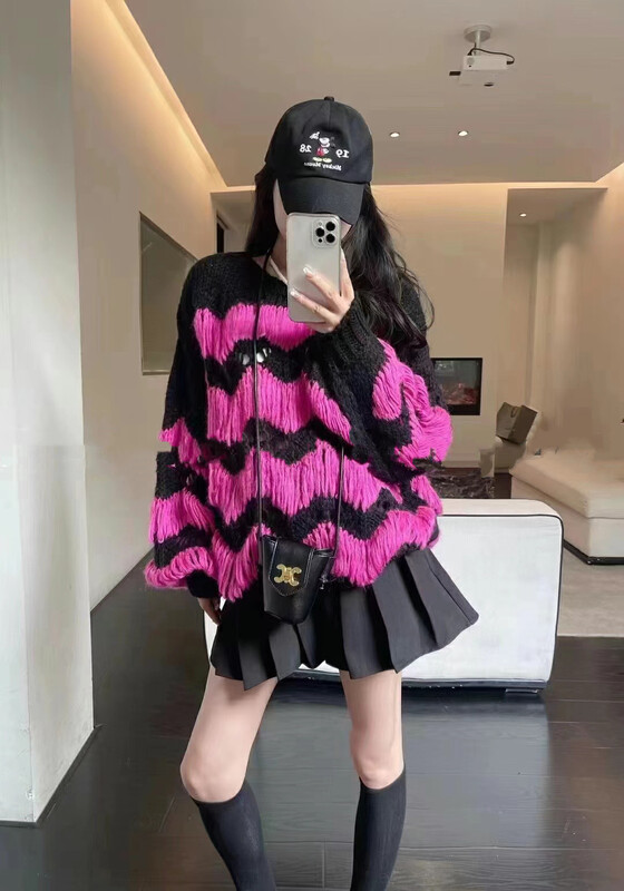 New in autumn! [Yan Zhen] High-quality hand-made color striped warm sweater 28277# PCZ