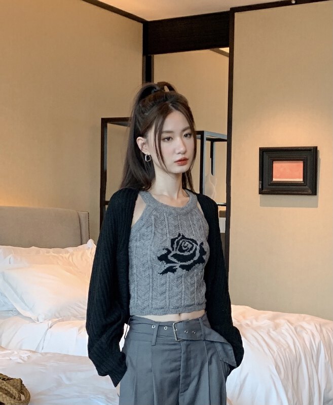 New in early autumn! [THE FAN] Korean fashion all-match knitted cardigan 50630# ZXX