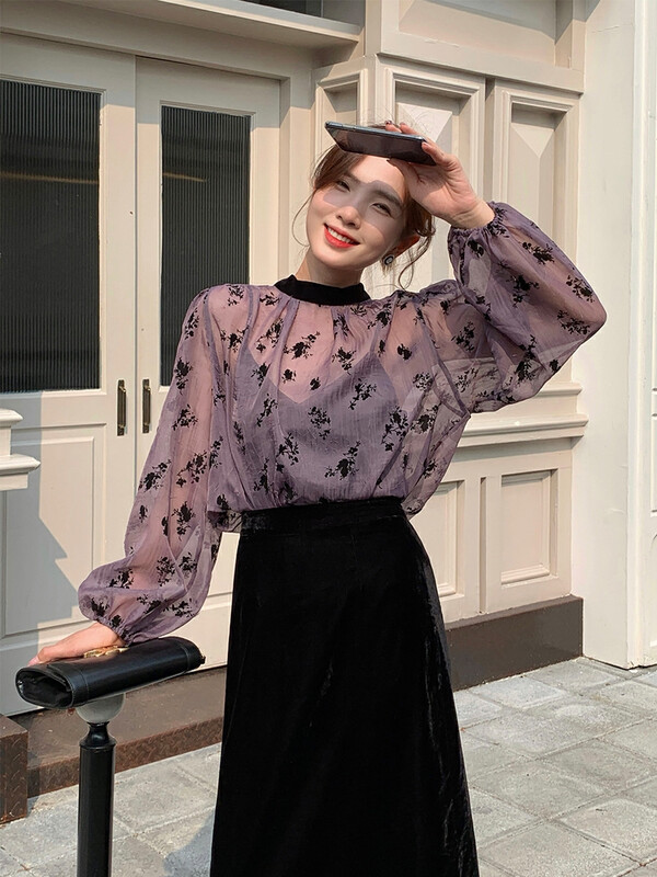 New in autumn!【NEW OPEN】French niche design shirt GY80533# ZXX