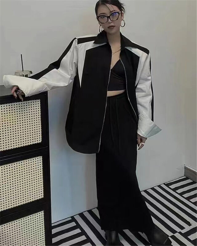New in early autumn!【C.H.Z】Fashion color matching zipper short jacket 78108# WTT