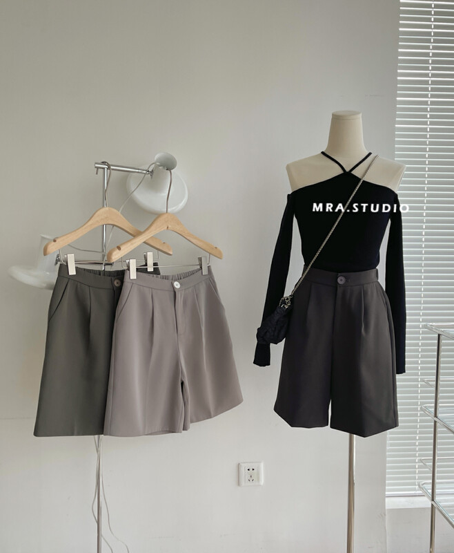 [MRA] Big-name simple and versatile elastic waist suit casual shorts LP99023