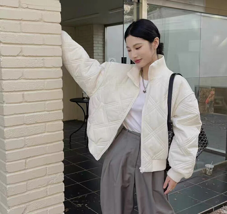 [Huaxi] Korean version of the diamond lattice stylish jacket 9853 # PCZ
