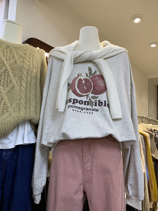 [LOVELY / SHMILY] Red pomegranate versatile Korean hoodie sweater Z1709