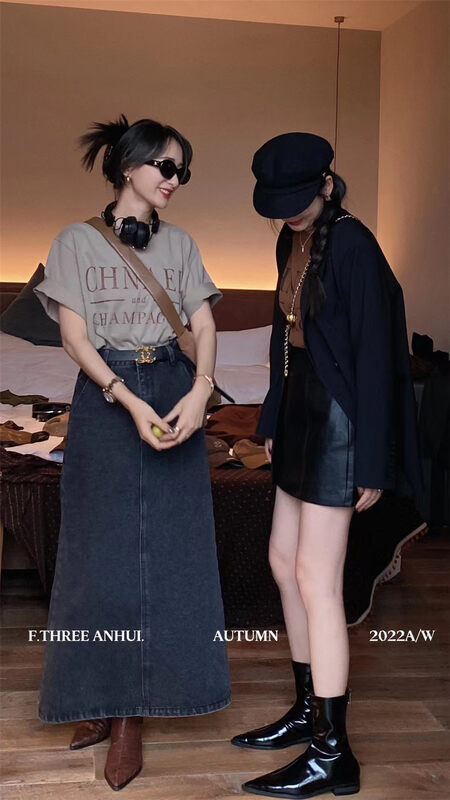 Early autumn on the new!4[F.THREE Three Sisters] Casual Letter Print Short Sleeve T Shirt 95329 # XJ