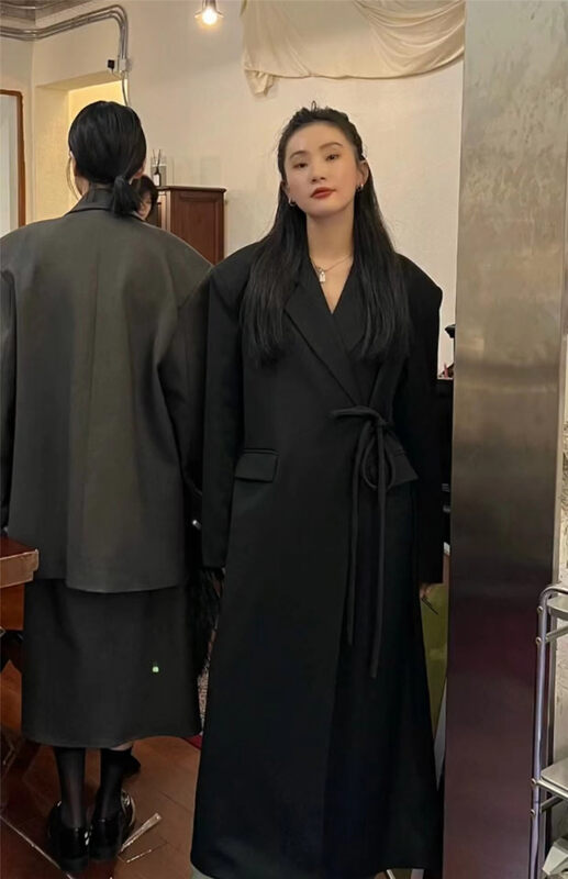 Autumn is new! [C.H.Z] long-sleeved lace-up all-match suit 78128# WTT