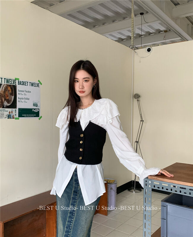 【BEST U】Heavy Industry Ruffled Loose Shirt 60325# LSW