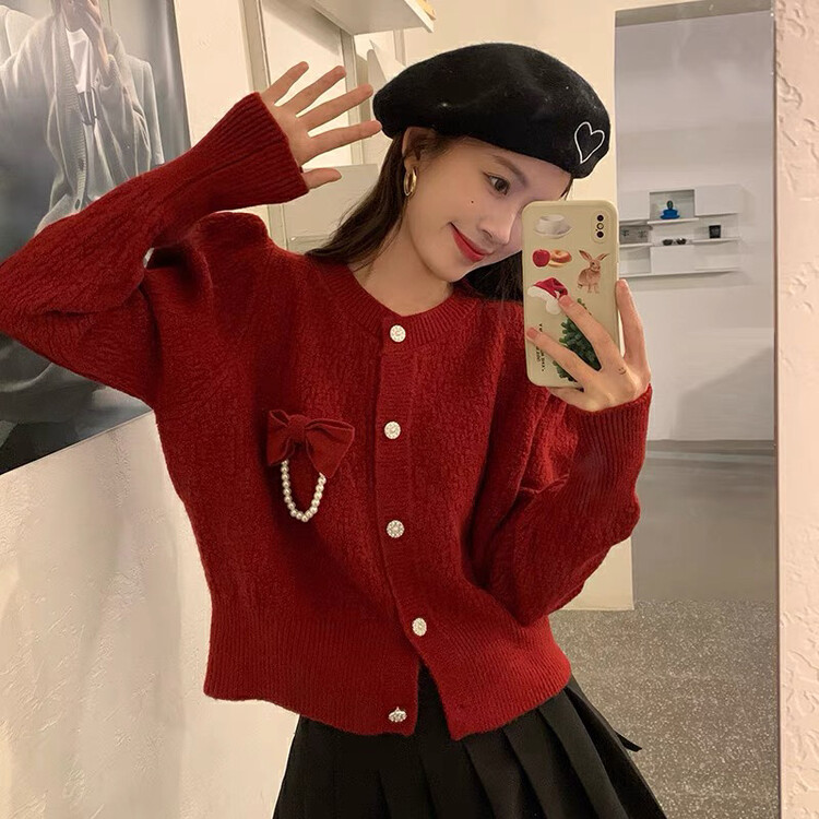 Early autumn on the new![F · P] Simple solid color versatile warm sweater (with bow) J039FP # HBX