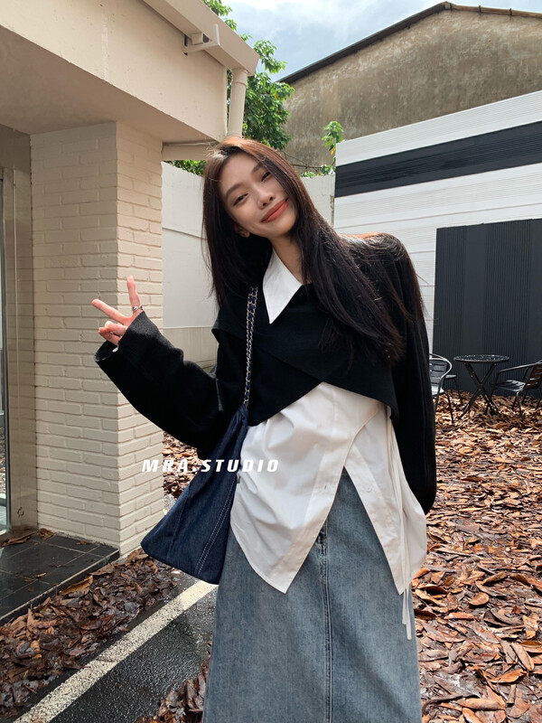 【MRA】Korean Fashion All-match Irregular Knit Sweater (Only Shawls Without Shirts) SP53# CQW