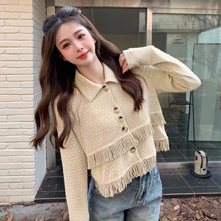 New in autumn! [Huaxi] Korean version of tassel solid color shirt 9756# PCZ