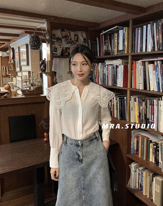 [MRA] French retro embroidery doll collar age-reducing shirt M9019
