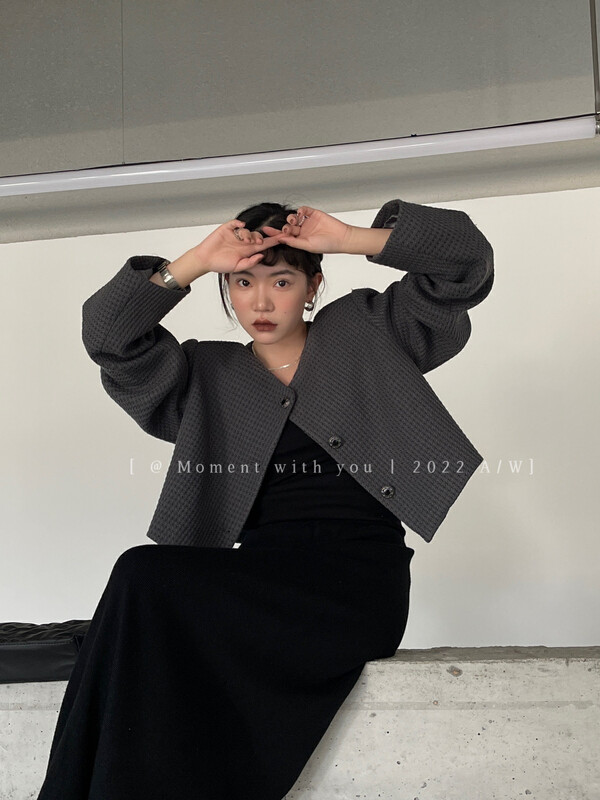 Autumn is new! [MOMENT WITH YOU] High-quality temperament small fragrance short jacket J125# LSW