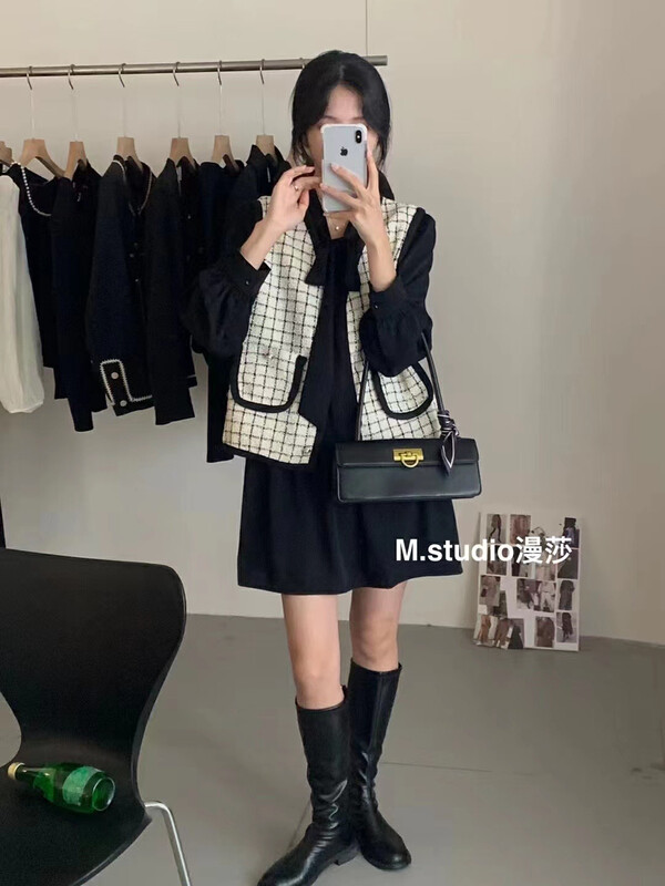 [MSTUDIO Mansha] Xiaoxiangfeng Retro Western-style Age Reduction Vest (excluding inner wear) yy6921# HBX