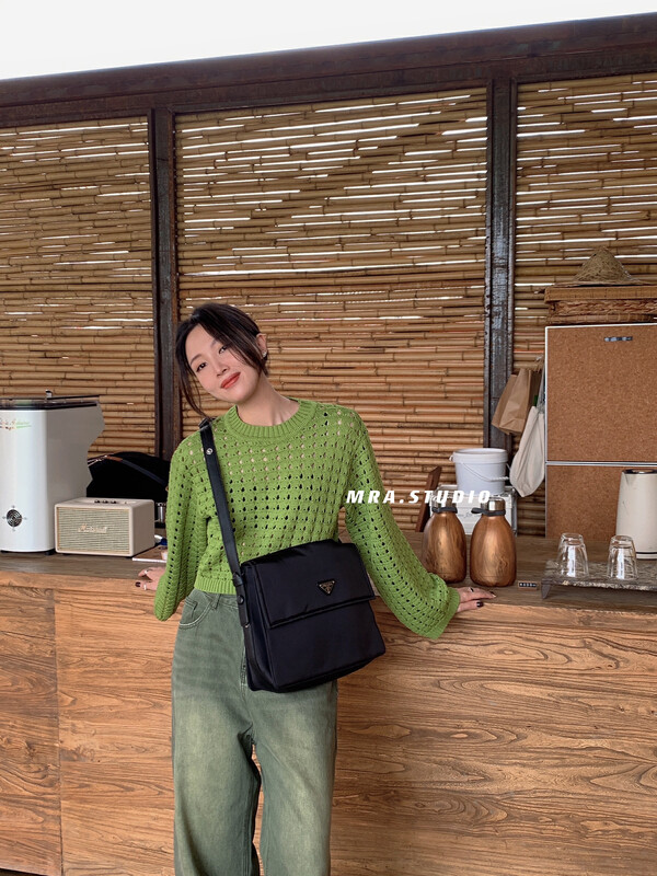 [MRA] Harbor-style vintage hollowed-out short knit SP09