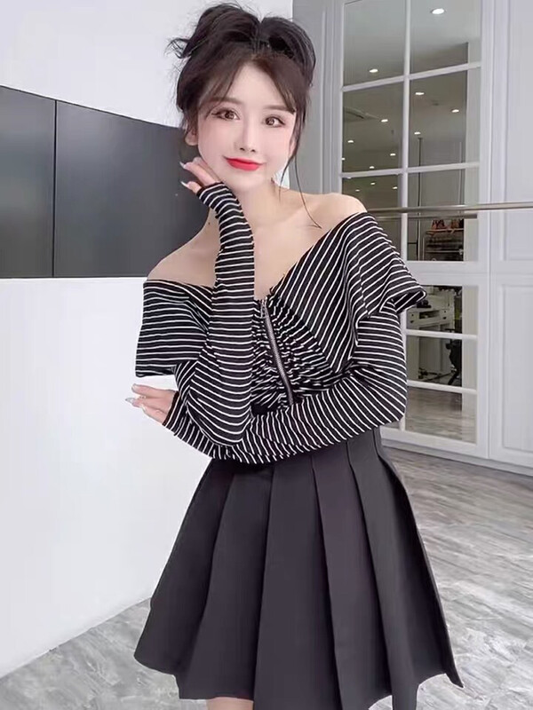 Autumn models are new! [Ou Zhengsha] Thin striped comfortable shirts (only small shirts are sold without brooches) 19019# JJ
