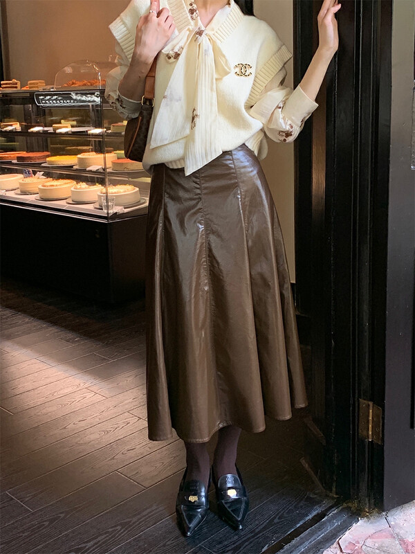 New in winter!【NEW OPEN】Retro high waist long A-line skirt GQ80377# ZXX