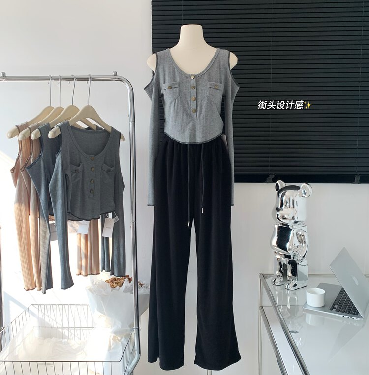 [Yi Kaoru] Cool girl slim and slim long-sleeved T-shirt 0369# HYY