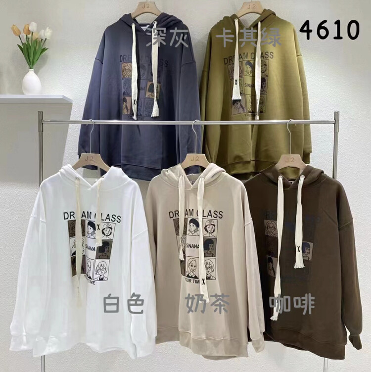 New in autumn! [J.2] ins cartoon print loose sweater 4610# LSW