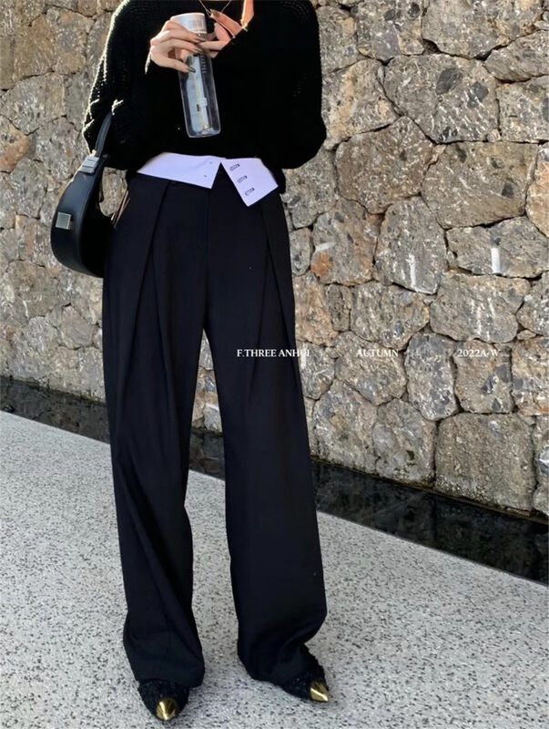 New in autumn! [F.THREE three sisters] color matching waist design trousers F95316# XJ